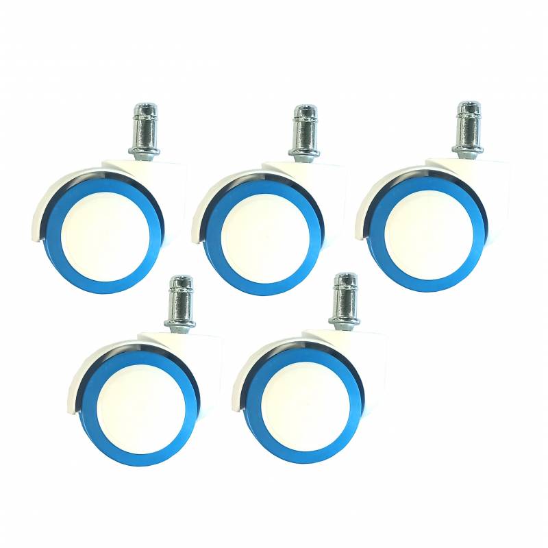 Упаковка бело-голубых колесиков на полиуретановой основе (5шт) главное фото